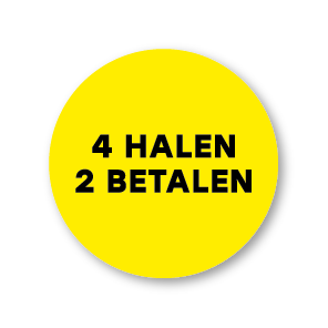 Halen/Betalen stickers geel-zwart rond 30mm