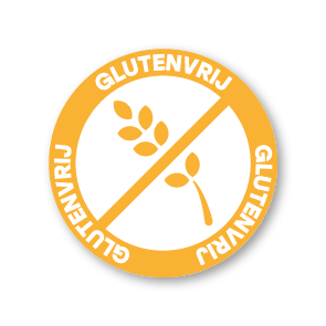 Stickers 'Glutenvrij' lichtoranje-wit 30mm