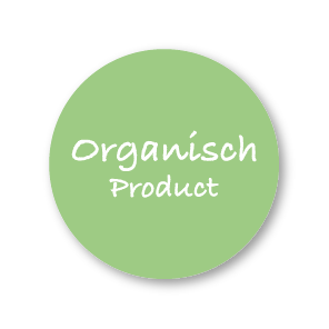 Stickers 'Organisch Product' lichtgroen-wit rond 30mm