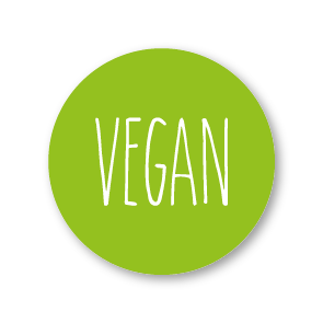 Stickers 'Vegan' lichtgroen-wit rond 30mm