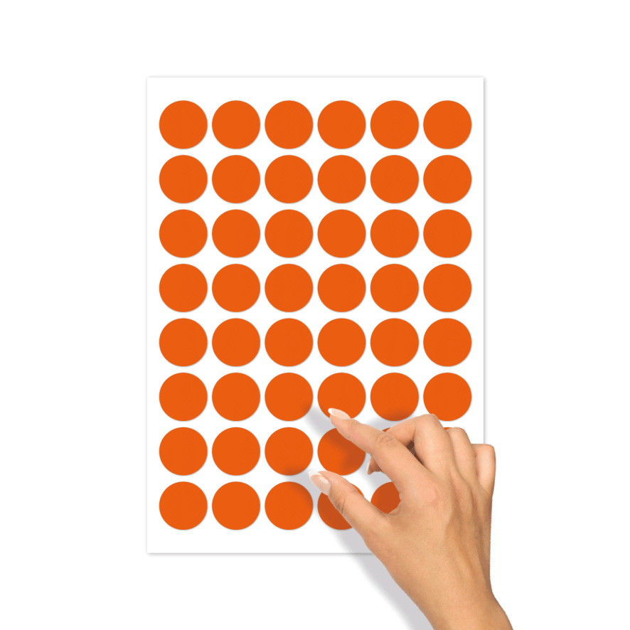 Wijzer een beetje dinsdag Blanco stickers oranje, 30mm | Kortingsticker.nl
