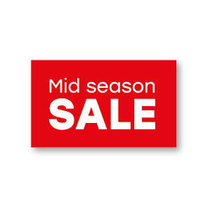 Mid Season Sale raamsticker rood-wit rechthoek