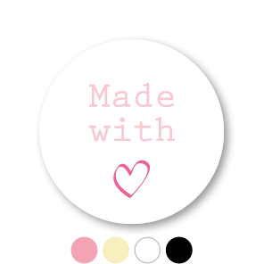 Stickers 'Made With Love' rond 30mm
