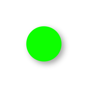 Blanco stickers fluor groen rond 15mm