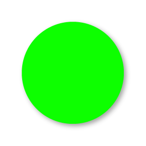 Blanco stickers fluor groen rond 30mm