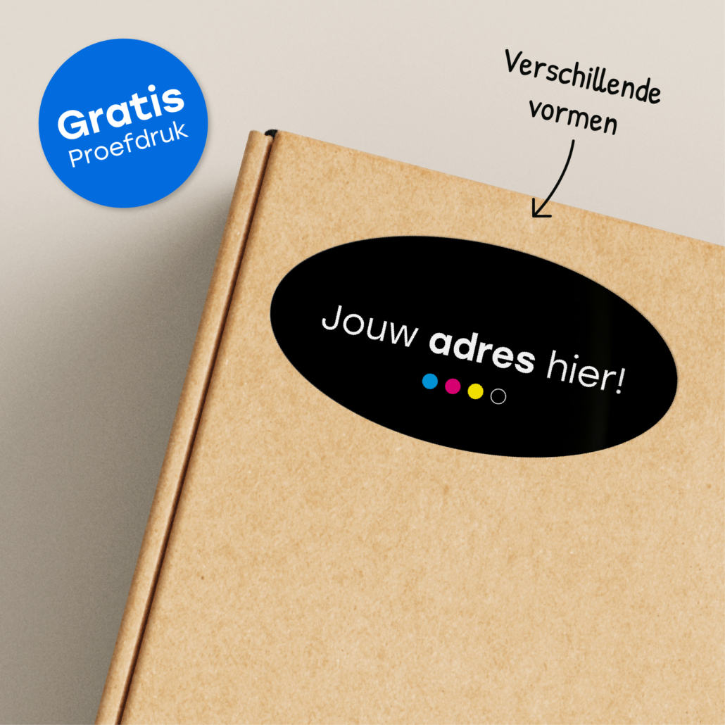 Adres stickers maken drukken | Kortingsticker.nl