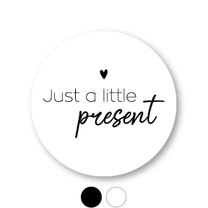 Stickers 'Just a little present' hartje rond