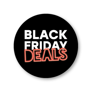 Black Friday Deals stickers Neon zwart rond 30mm