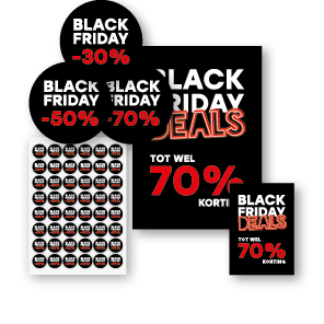 Black Friday Deals Neon poster, Kortingsstickers